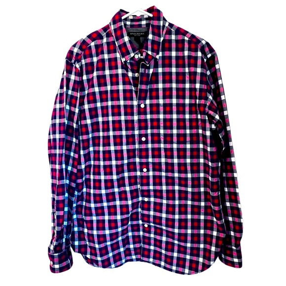Mens Banana Republic Soft Wash Plaid Button Down 100% Cotton Size L - Picture 1 of 2